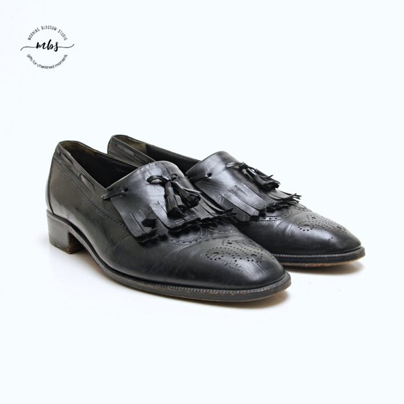 Bruno Magli Vernon Leather Tassel Loafers in Black - Picture 2 of 14